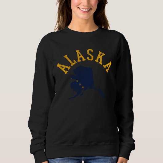 Alaska Card Flag Vintage Retro Trui (Voorkant)