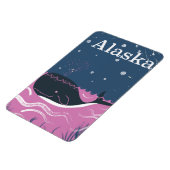Alaska Cartoon walvisreisposter Magneet (Linkerzijde)