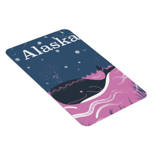 Alaska Cartoon walvisreisposter Magneet (Rechterzijde)