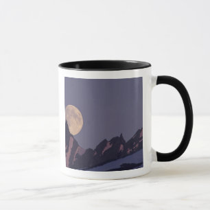 Alaska, Chugach-gebergte Volle maan komt op Mok
