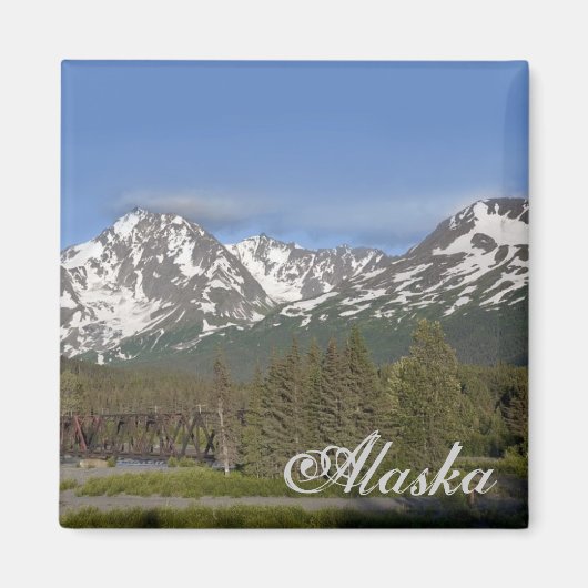 Alaska Chugach Mountain Magnet (Voorkant)