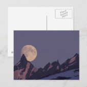 Alaska, Chugach Mountains Full moon stijgt Briefkaart (Voorkant / Achterkant)