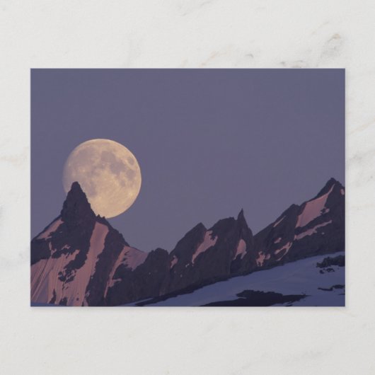 Alaska, Chugach Mountains Full moon stijgt Briefkaart (Voorkant)