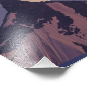 Alaska, Chugach Mountains Full moon stijgt Foto Afdruk (Hoek)