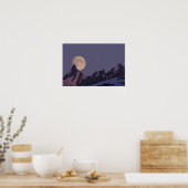 Alaska, Chugach Mountains Full moon stijgt Poster (Keuken)