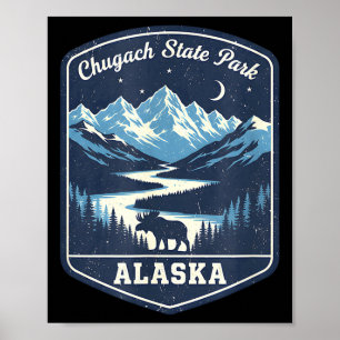 Alaska chugach staatspark moose mountain rivier poster