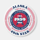 Alaska Circle Typography Souvenir Magnet (Voorkant)