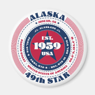 Alaska Circle Typography Souvenir Magnet