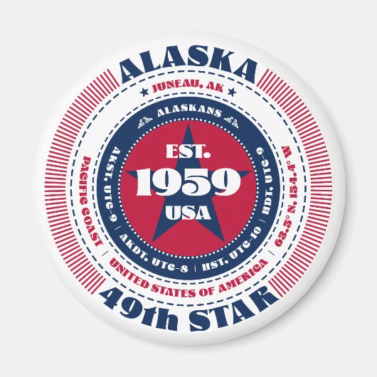Alaska Circle Typography Souvenir Magnet (Voorkant)