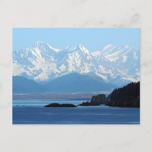 Alaska Coast Mountains Ocean Foto Briefkaart (Voorkant)
