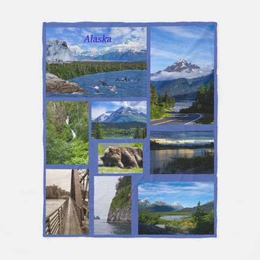 Alaska Collage Fleece Deken (Voorkant)