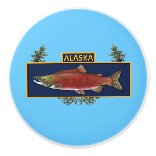 Alaska Combat Fisherman Badge Keramische Knop (Voorkant)