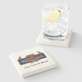 Alaska Combat Fisherman Badge Stenen Onderzetter (Zijkant)