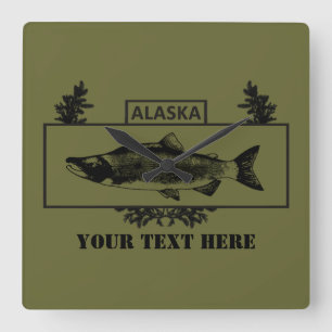 Alaska Combat Fisherman Badge Vierkante Klok