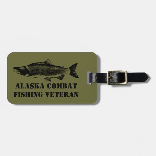 Alaska Combat Vissen Veteran Bagagelabel (Voorkant horizontaal)