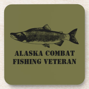 Alaska Combat Vissen Veteran Bier Onderzetter