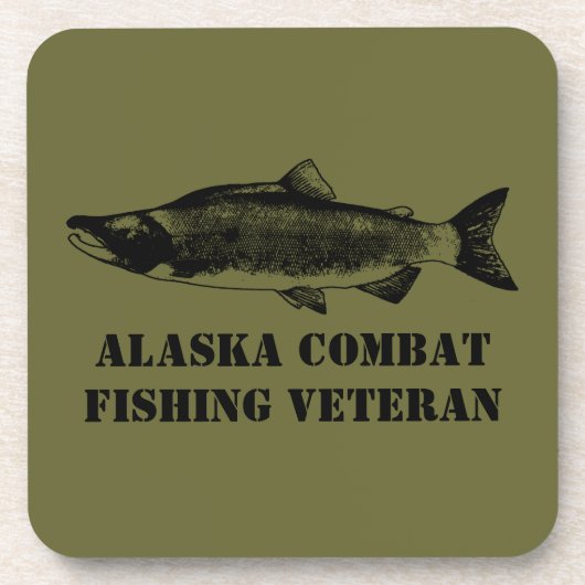 Alaska Combat Vissen Veteran Bier Onderzetter (Voorkant)
