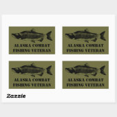 Alaska Combat Vissen Veteran Rechthoekige Sticker (Vel)