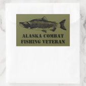 Alaska Combat Vissen Veteran Rechthoekige Sticker (Tas)
