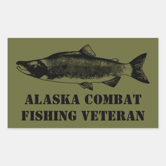 Alaska Combat Vissen Veteran Rechthoekige Sticker (Voorkant)