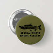 Alaska Combat Vissen Veteran Ronde Button 5,7 Cm (Voorkant /achterkant)