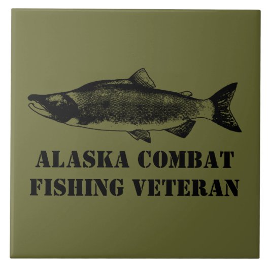 Alaska Combat Vissen Veteran Tegeltje (Voorkant)