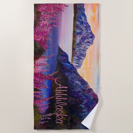 Alaska Cotton Snoep Mountain Beach Handdoek (Voorkant)