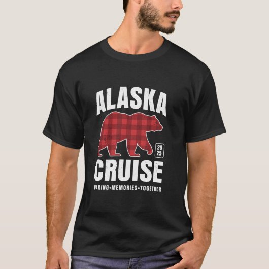 Alaska Cruise 2025 Beer Christmas Buffalo Plaid Gi T-shirt (Voorkant)