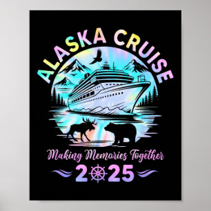 Alaska-cruise 2025 bijpassende familie vrienden gr poster