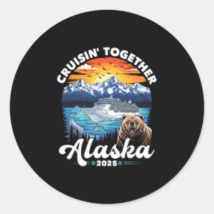 Alaska-cruise 2025 Familie Vrienden Groep Alaskaan Ronde Sticker