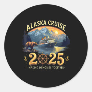 Alaska Cruise 2025 matching familie en groep Adven Ronde Sticker