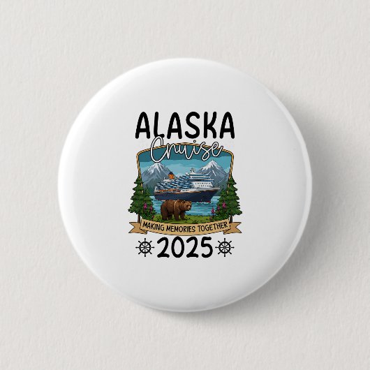 Alaska-cruise 2025 ronde button 5,7 cm (Voorkant)