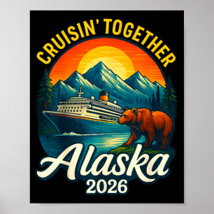 Alaska-cruise 2026 cruisin samen bijpassende famil poster