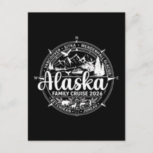 Alaska-cruise 2026 Familie Alaskaanse vakantie Briefkaart
