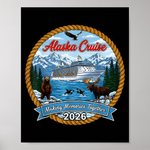 Alaska-cruise 2026 Matching Vrienden En Familie Gr Poster