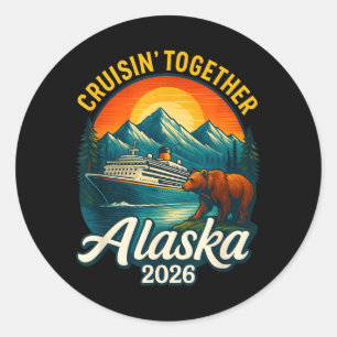 Alaska Cruise 2026 Samen Cruisen Matching Ronde Sticker