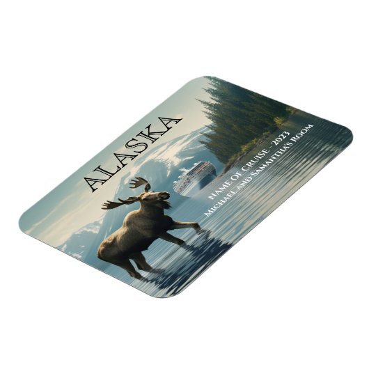 Alaska Cruise Cruise Moose Cabin Marker Magneet (Linkerzijde)