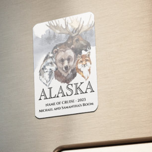 Alaska Cruise Cruising Animals Beer Wolf Moose Magneet
