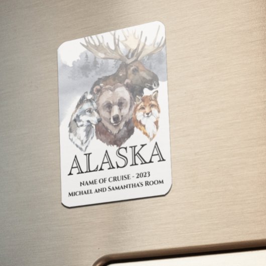 Alaska Cruise Cruising Animals Beer Wolf Moose Magneet