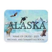 Alaska Cruise Custom Beer Moose Snow Magneet (Horizontaal)