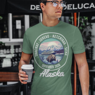 Alaska Cruise Datum Steden Schip Inscheping T-shirt