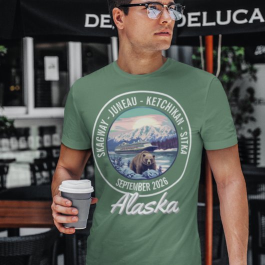 Alaska Cruise Datum Steden Schip Inscheping T-shirt
