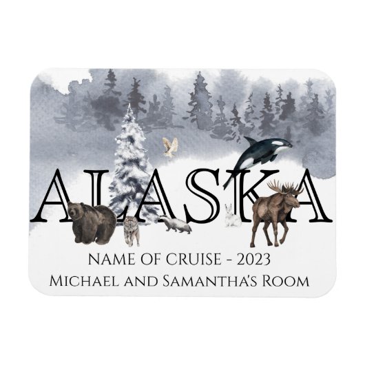 Alaska Cruise Douane Beer Loopdeur Magneet (Horizontaal)