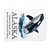 Alaska Cruise Orka Jumping Waterverf Magneet (Horizontaal)