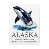 Alaska Cruise Orka Jumping Waterverf Magneet (Verticaal)