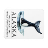 Alaska Cruise Orka staart Waterverf Magneet (Horizontaal)