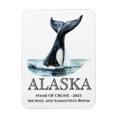 Alaska Cruise Orka staart Waterverf Magneet (Verticaal)