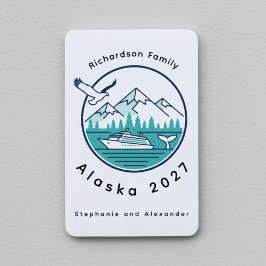Alaska Cruise Ship Family Magnet Door Marker Magneet