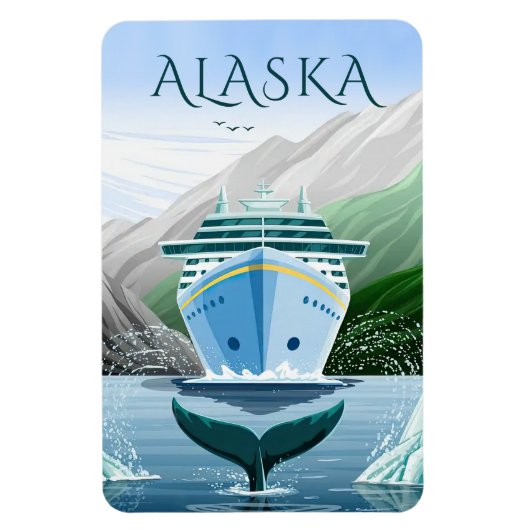 Alaska Cruise Ship Hutmagneet Magneet (Verticaal)