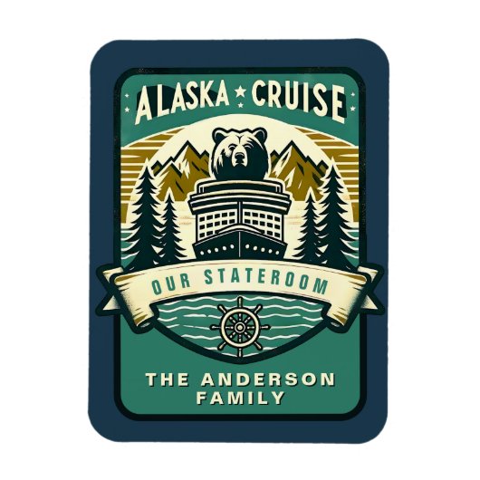 Alaska Cruise Ship Stateroom Magnet Magneet (Verticaal)